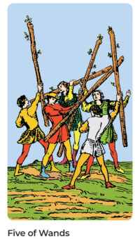 5 of wands tarot card